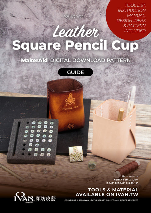 MakerAid® Leather Square Pencil Cup Digital Download Pattern
