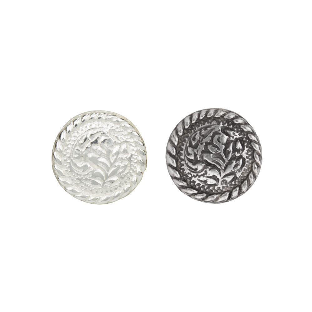 [FINAL SALE] Round Rope Edge Rivet Back Concho, 20mm (3/4