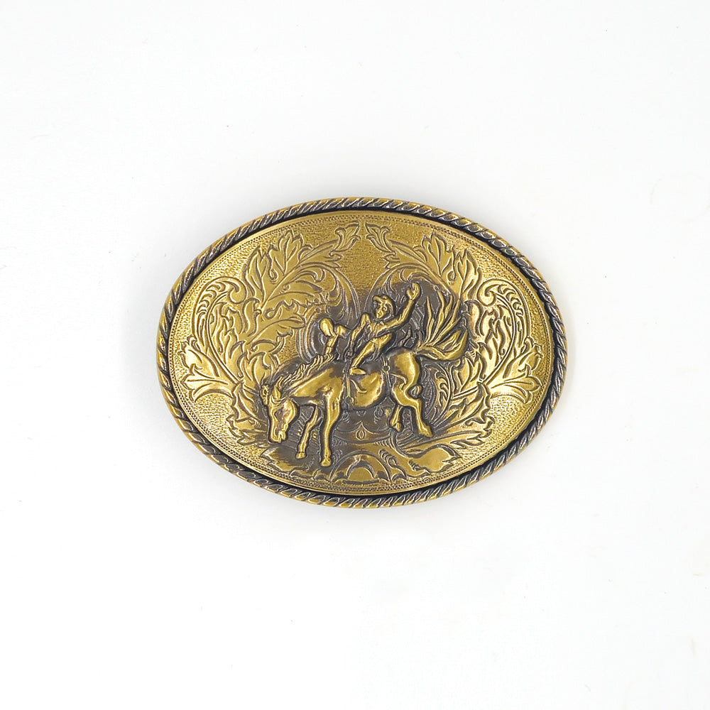 Ivan Leathercraft Oval Bronc Rider Trophy Buckle, AB