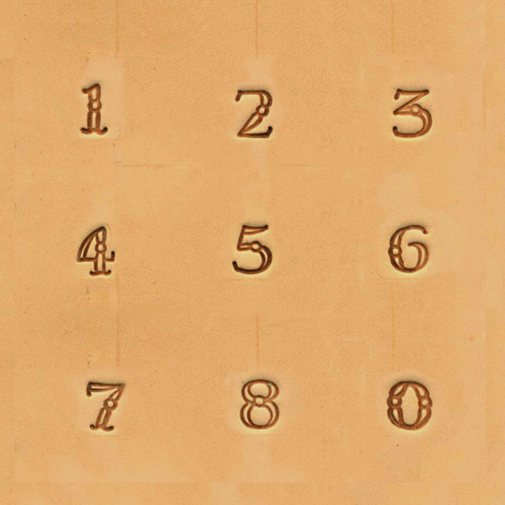 Ivan Leathercraft Fancy Number Stamp 10 Pcs Set, 9.5mm (3/8")