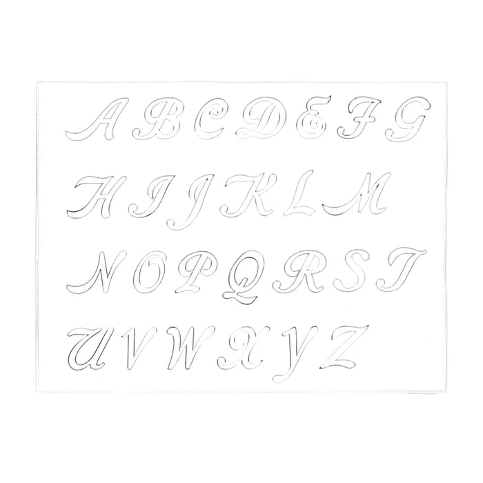 makeraid-1-cursive-alphabet-easy-trace-reusable-pattern-ivan-leathercraft for Free Printable Cursive Letter Stencils MakerAid® 1