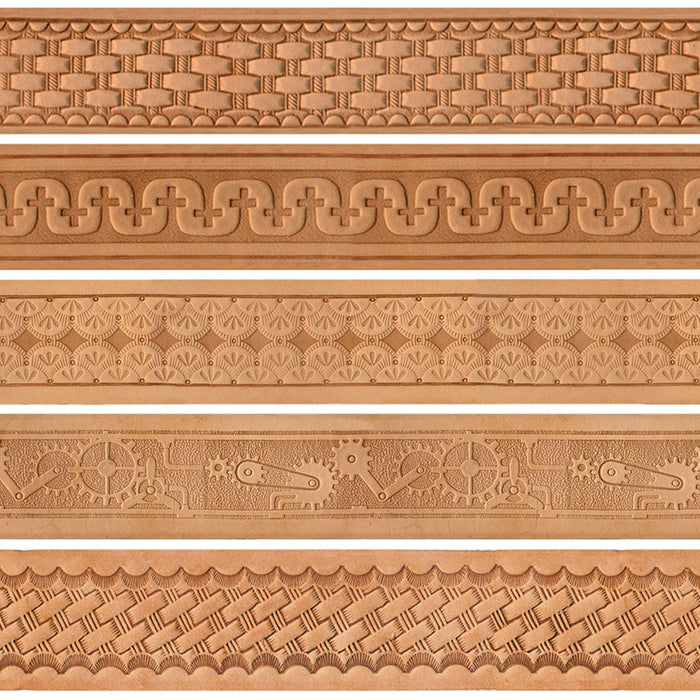 Tooled Leather Floral Pattern Border Cut File