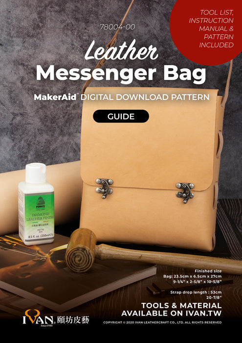 MakerAid® Leather Messenger Bag Digital Download Pattern