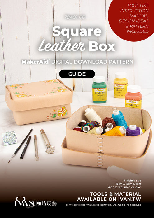 MakerAid® Square Leather Box Digital Download Pattern