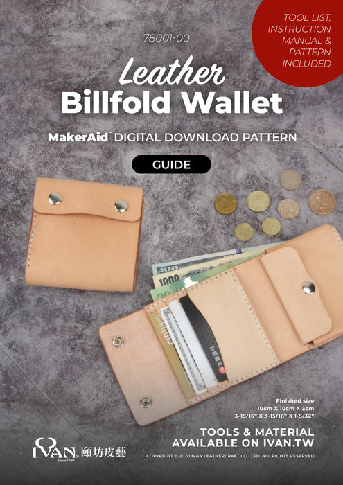 MakerAid® Leather Billfold Wallet Digital Download Pattern