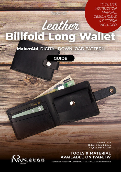 MakerAid® Leather Billfold Long Wallet Digital Download Pattern