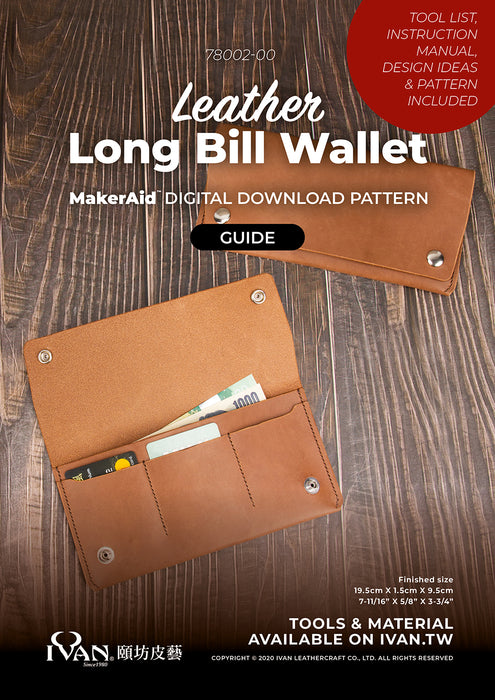 MakerAid® Leather Long Bill Wallet Digital Download Pattern