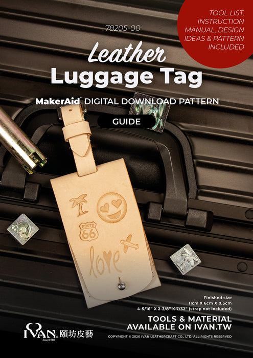 MakerAid® Leather Luggage Tag Digital Download Pattern