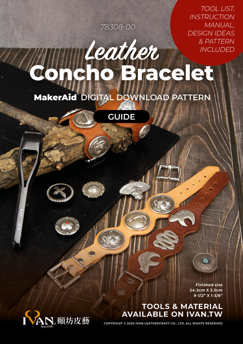 MakerAid® Leather Concho Bracelet Digital Download Pattern