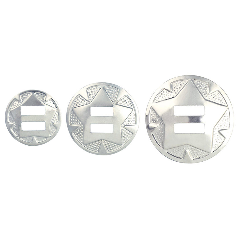 Concho Scanalato Da 1" In Stock Placcato Nichel Con Smalto Nero - Foto 2